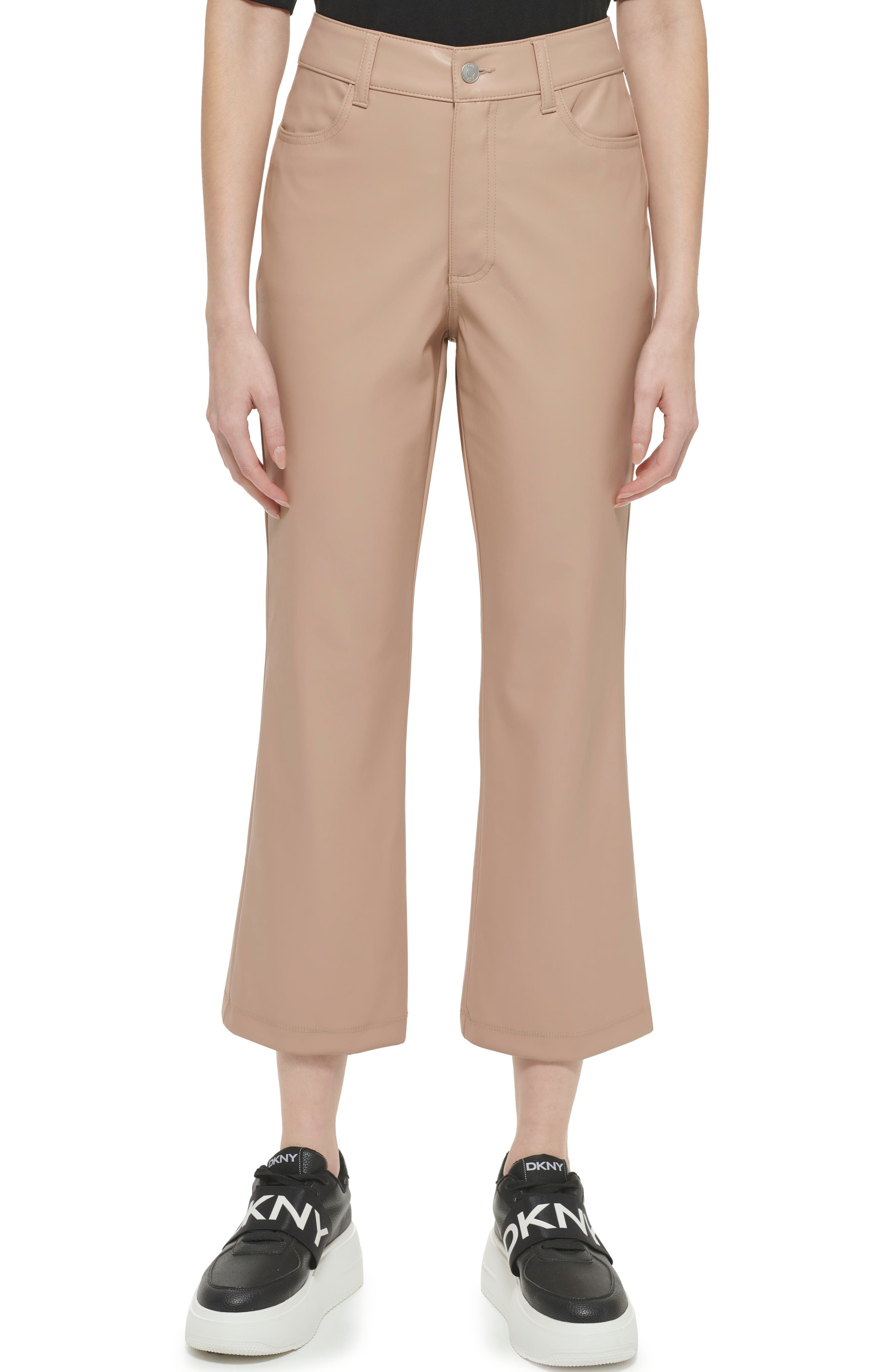 DKNY Butter Faux Leather Crop Pants (Women) | Nordstromrack