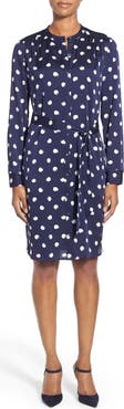 Nordstrom Collection 'Darlington' Print Silk Tie Front Shirtdress