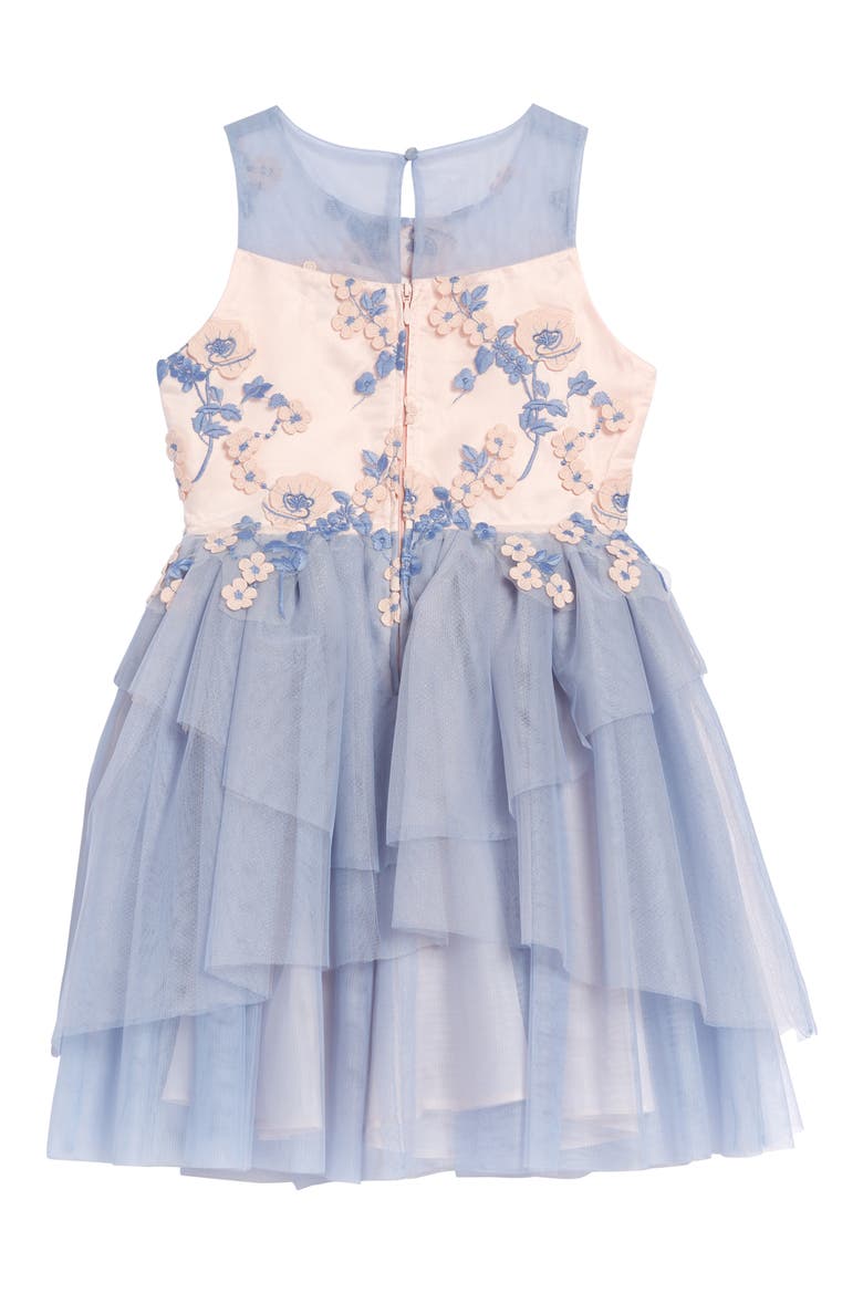 Embroidered Mesh Dress, Alternate, color, BLUE