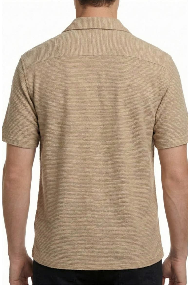 Textured Knit Camp Shirt, Alternate, color, TAUPE