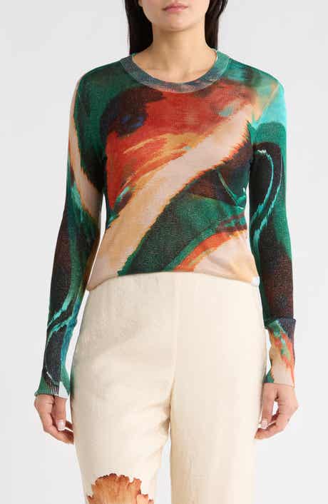 Desigual Print Thin Gauge Sweater