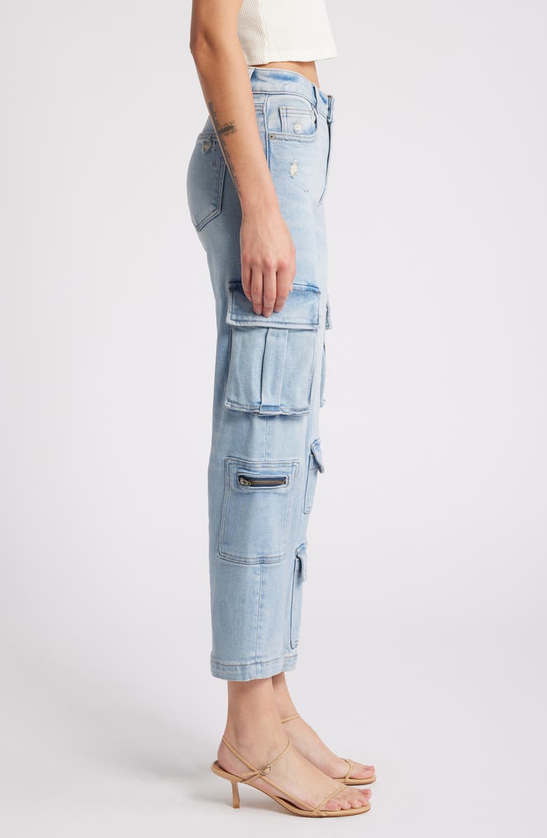 HIDDEN JEANS Mid Rise Ankle Straight Leg Cargo Jeans, Alternate, color, 