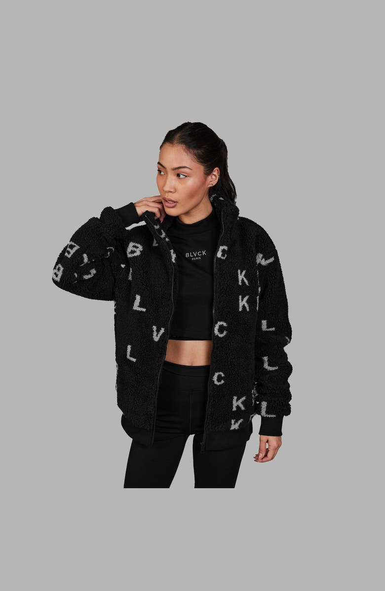 Blvck 'Monogram' Fleece Jacket, Alternate, color, Black