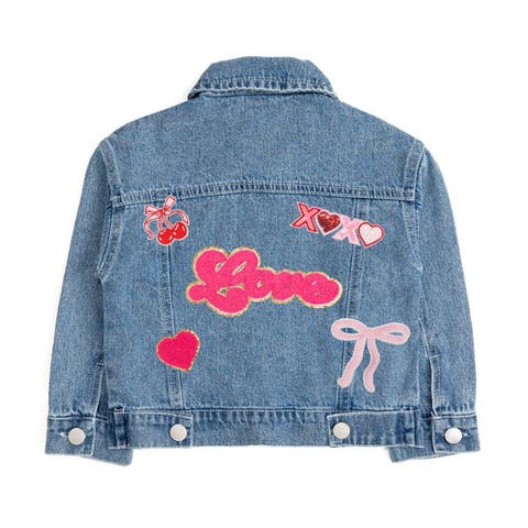Love Script Patch Valentine's Day Denim Jacket (Toddler, Little Kid & Big Kid)