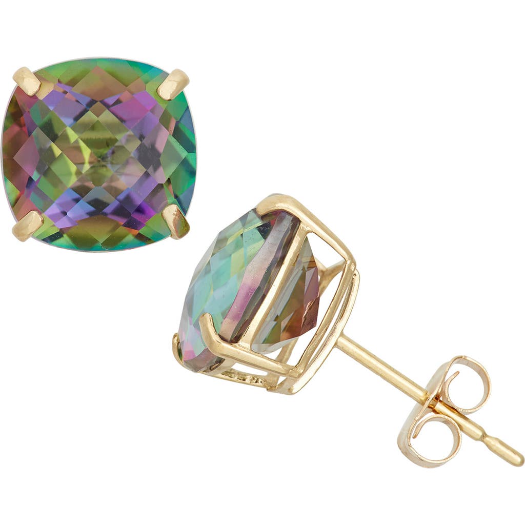 Fzn 10k Gold Solitaire Garnet Stud Earrings