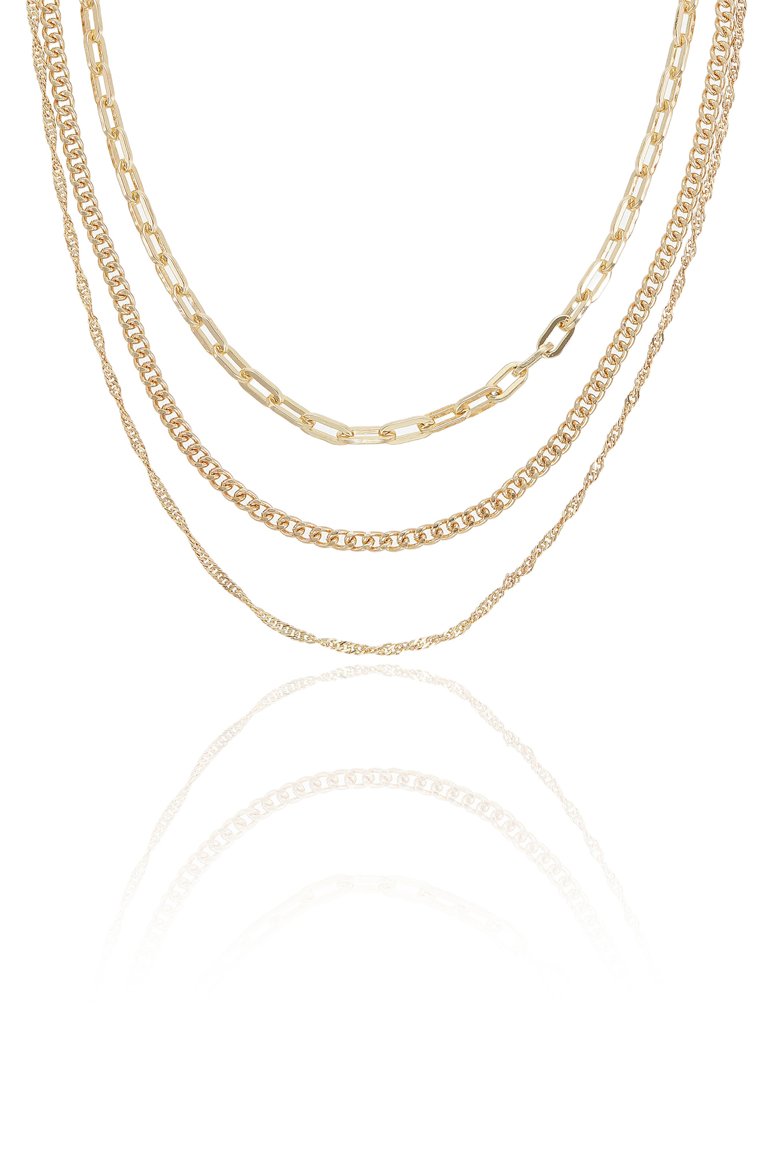 Mixed Links Layered Necklace