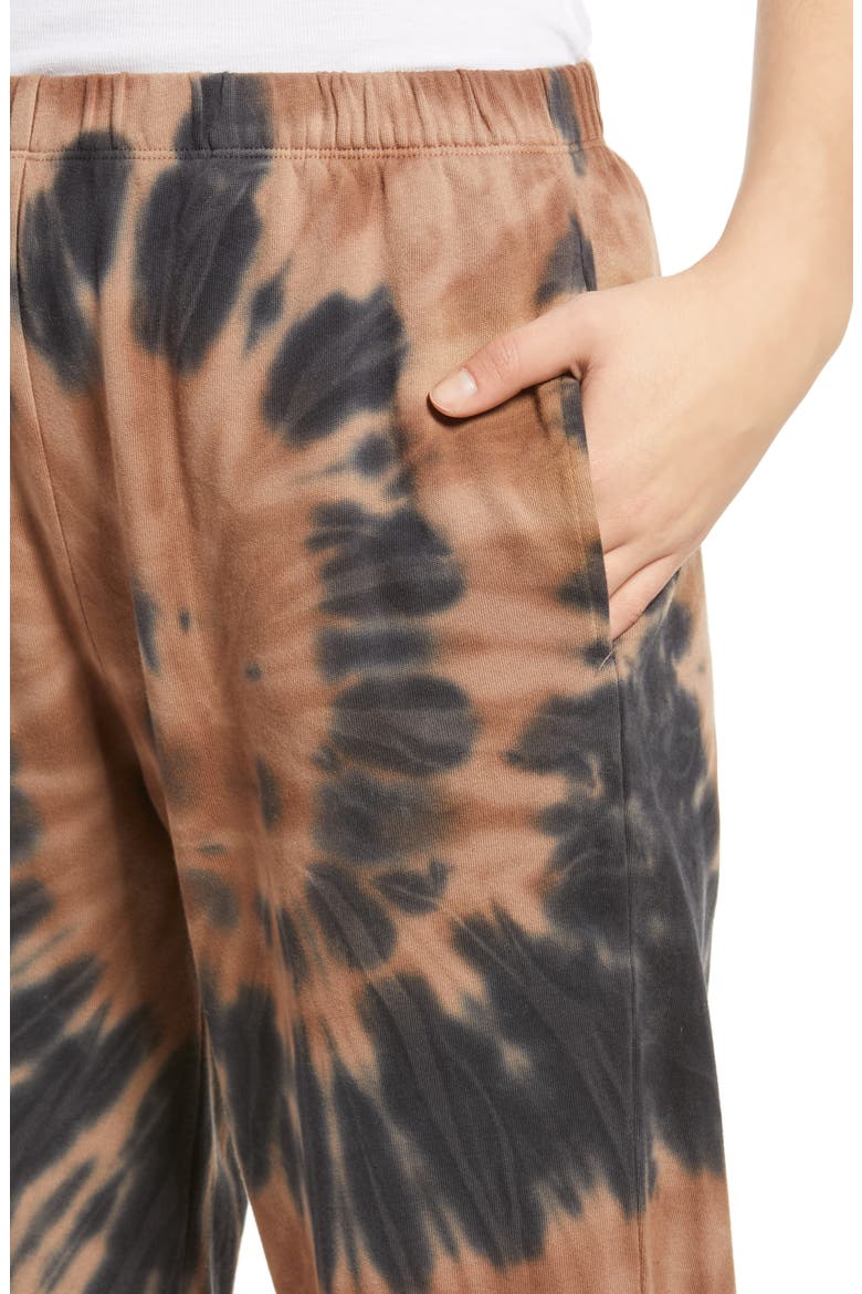 Knit Joggers, Alternate, color, BLACK- BROWN TIE DYE