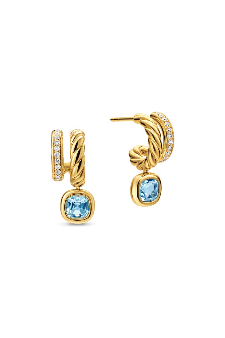 Mercer® Color Two-Row Drop Earrings, 19.5mm, Alternate, color, SKY BLUE TOPAZ