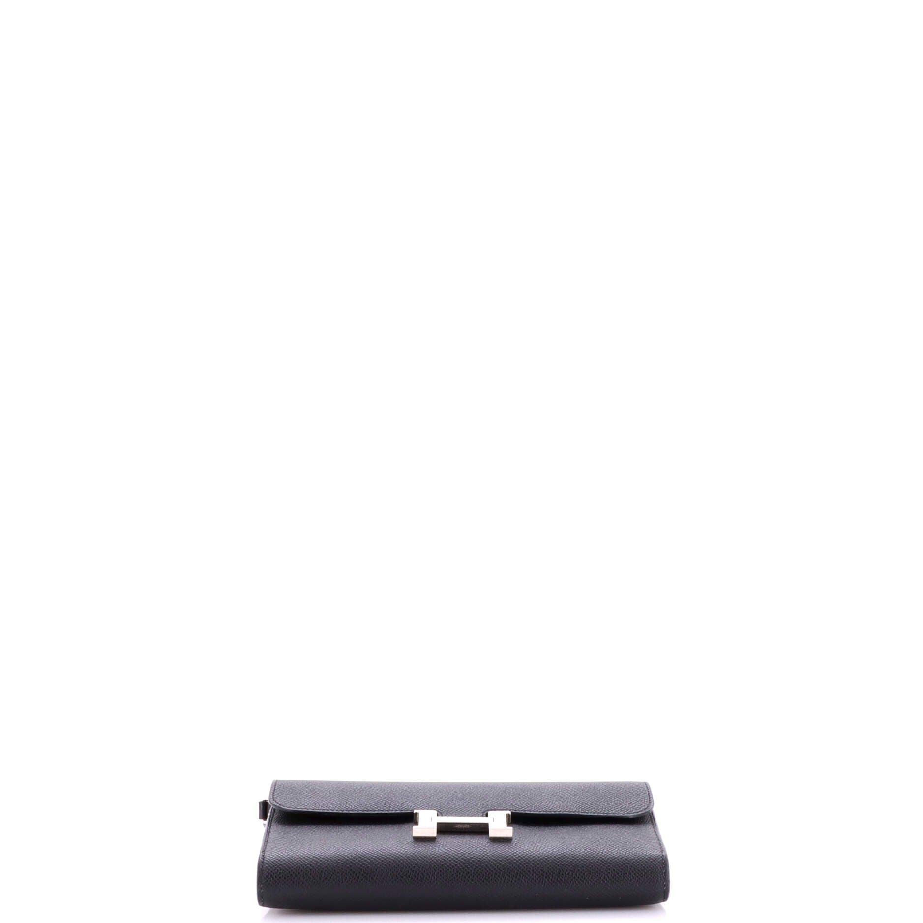 Pre-Owned Hermes Constance To Go Wallet Epsom, Alternate, color, Noir