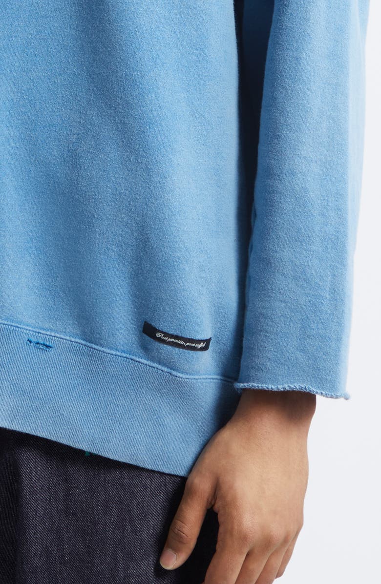 Undercover Parasite Distressed Cotton Sweatshirt, Alternate, color, Light Blue