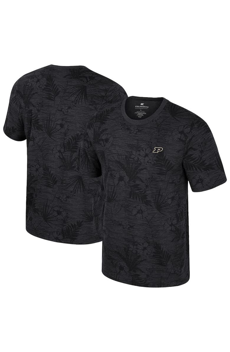 COLOSSEUM Men's Colosseum Black Purdue Boilermakers Floral Printed T-Shirt, Alternate, color, Black