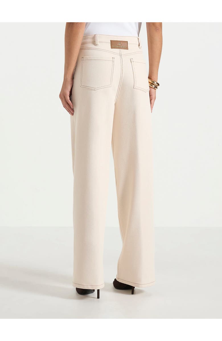 Manière De Voir Astrid Wrapover Wide Leg Jeans, Alternate, color, Cream
