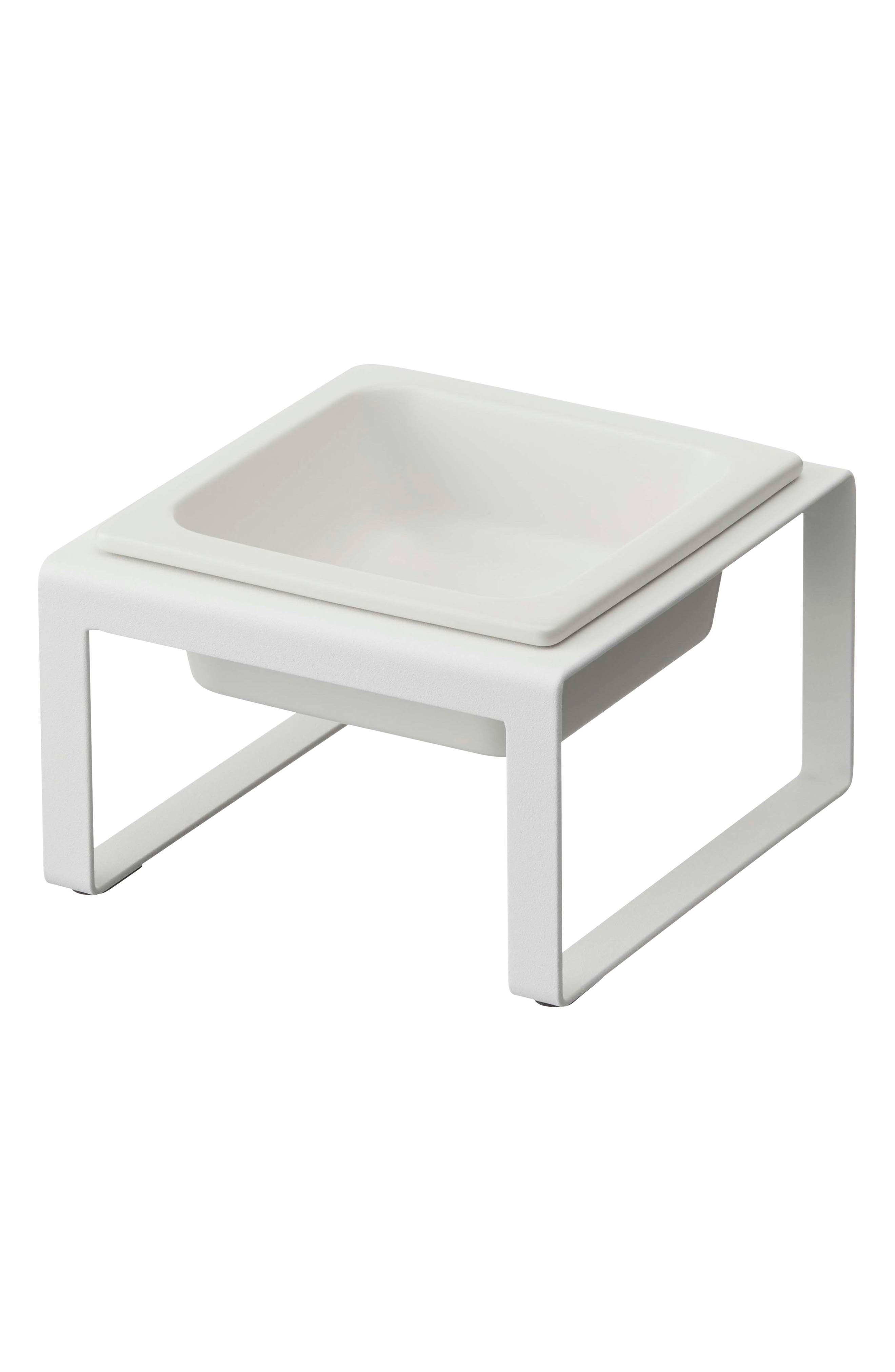 Yamazaki Tall Elevated Single Bowl Pet Diner in White 