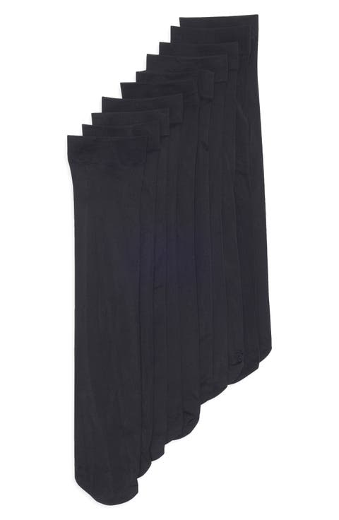5-Pack Assorted Opaque Crew Socks