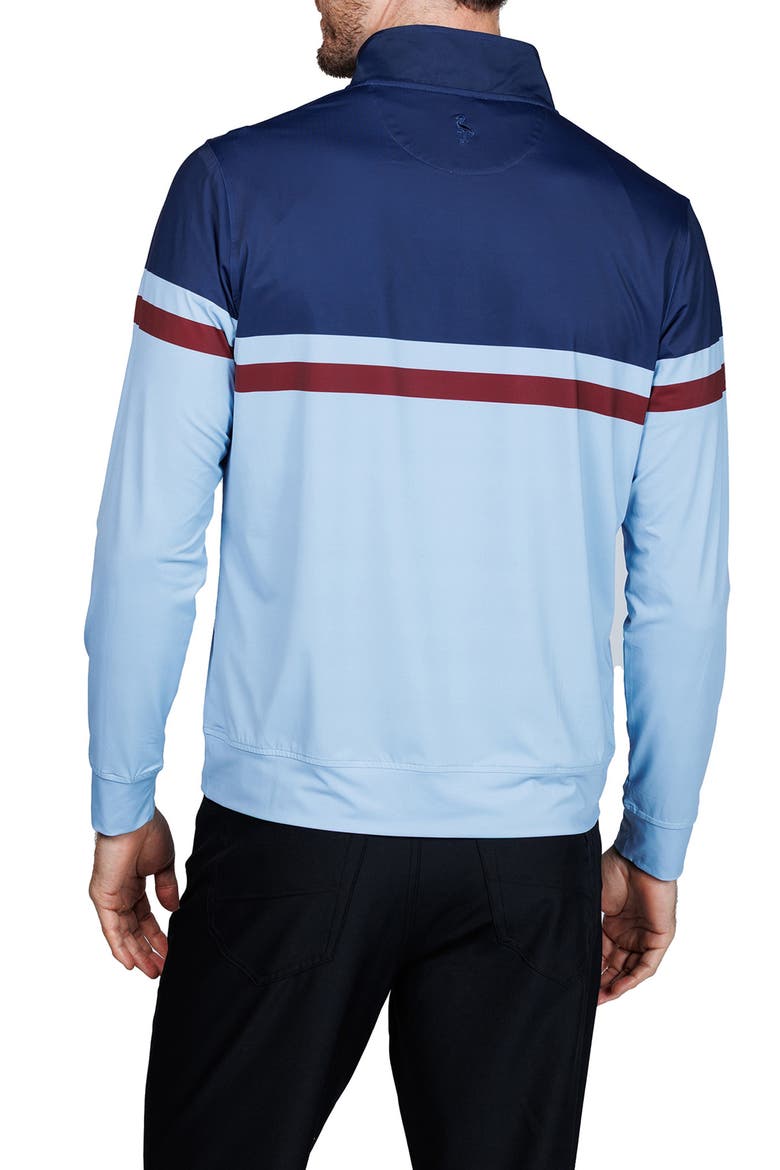 Engineered Stripe Performance Quarter-Zip Polo, Alternate, color, BLUE