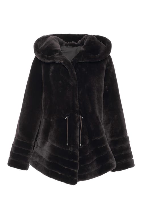 Gorski Shearling Lamb Jacket Reversible To Taffeta In Black