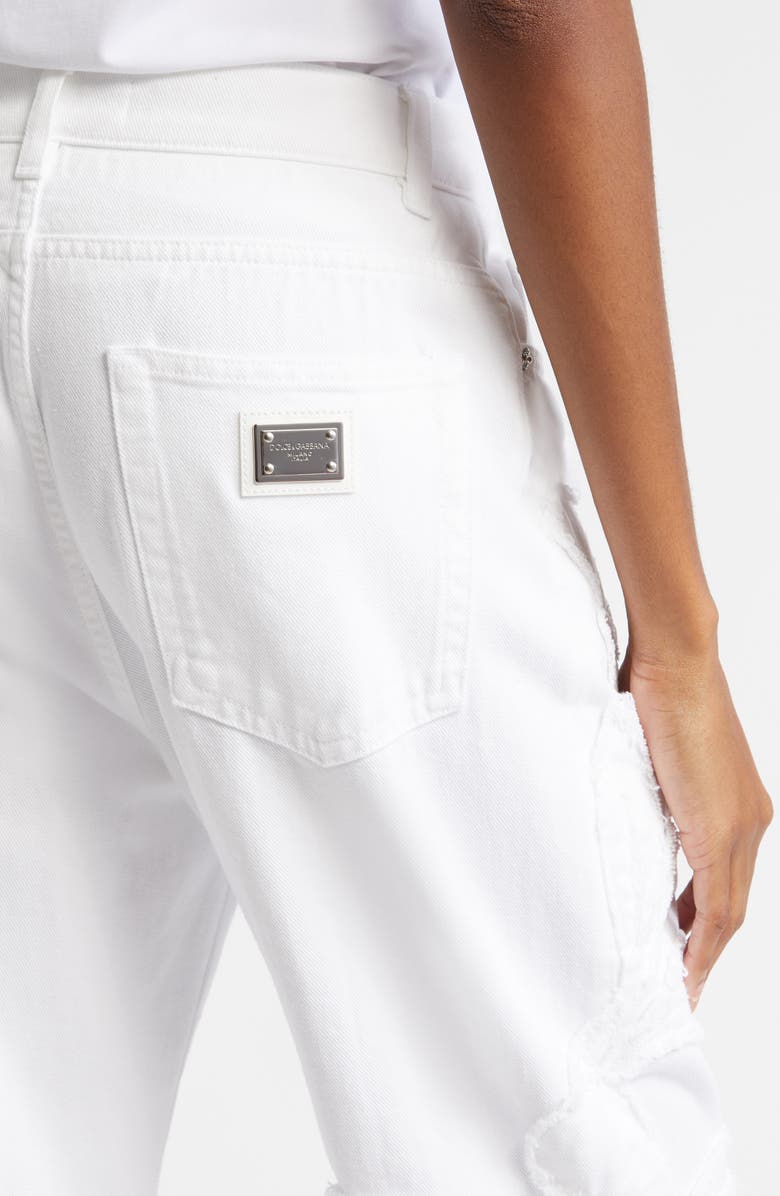 Dolce&Gabbana Fray Trim Boyfriend Jeans, Alternate, color,