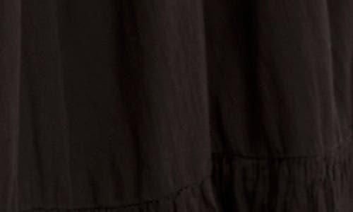 Free People Taking Sides Tiered Cotton Maxi Dress In Black