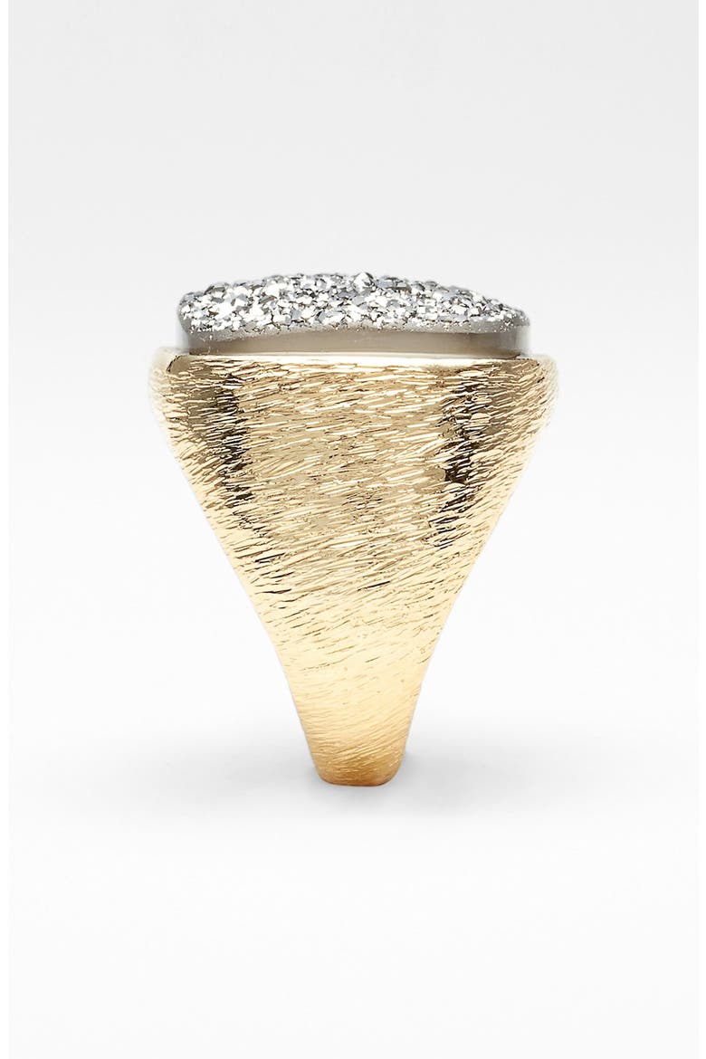'Drusy Extravaganza' Square Ring, Alternate, color, GOLD TITANIUM