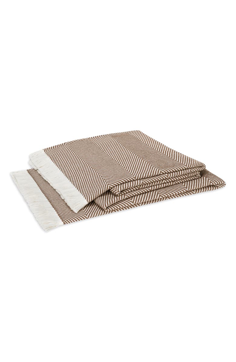 Matouk Leo Fringed Throw Blanket, Main, color, 