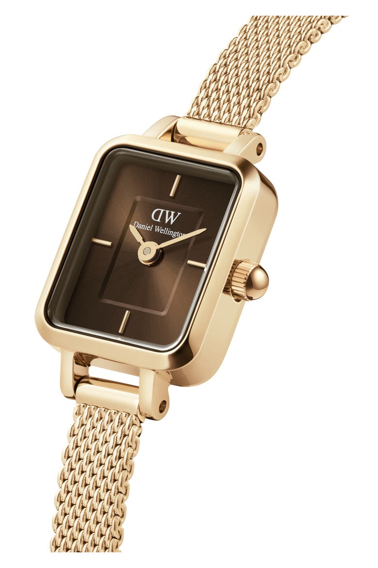Quadro Mini Bracelet Watch, 15mm x 18mm, Alternate, color, GOLD