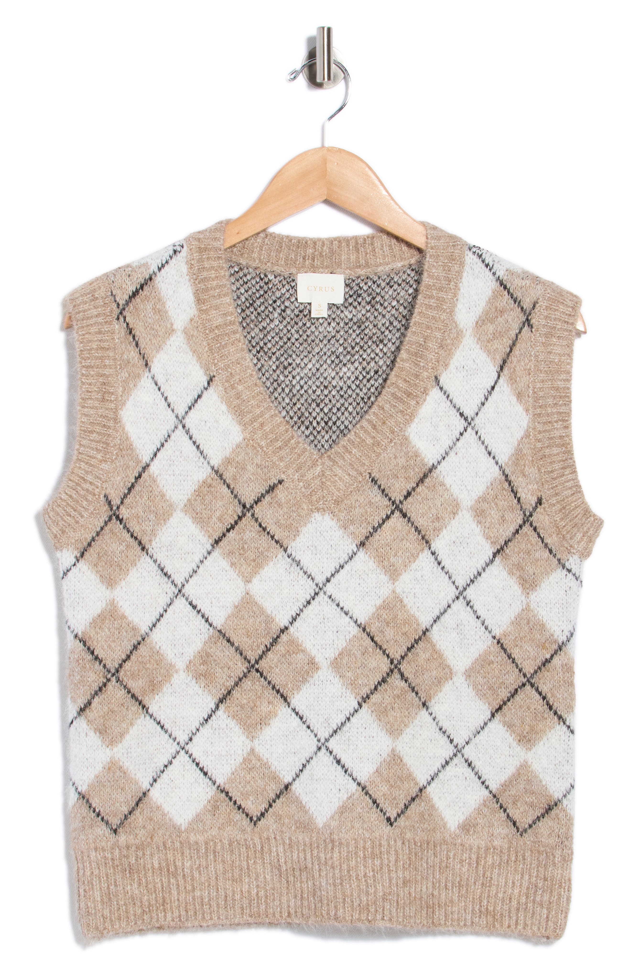 V-Neck Argyle Vest