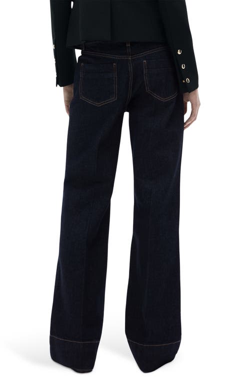 Mango Layla Mid Rise Wide Leg Jeans In Blue
