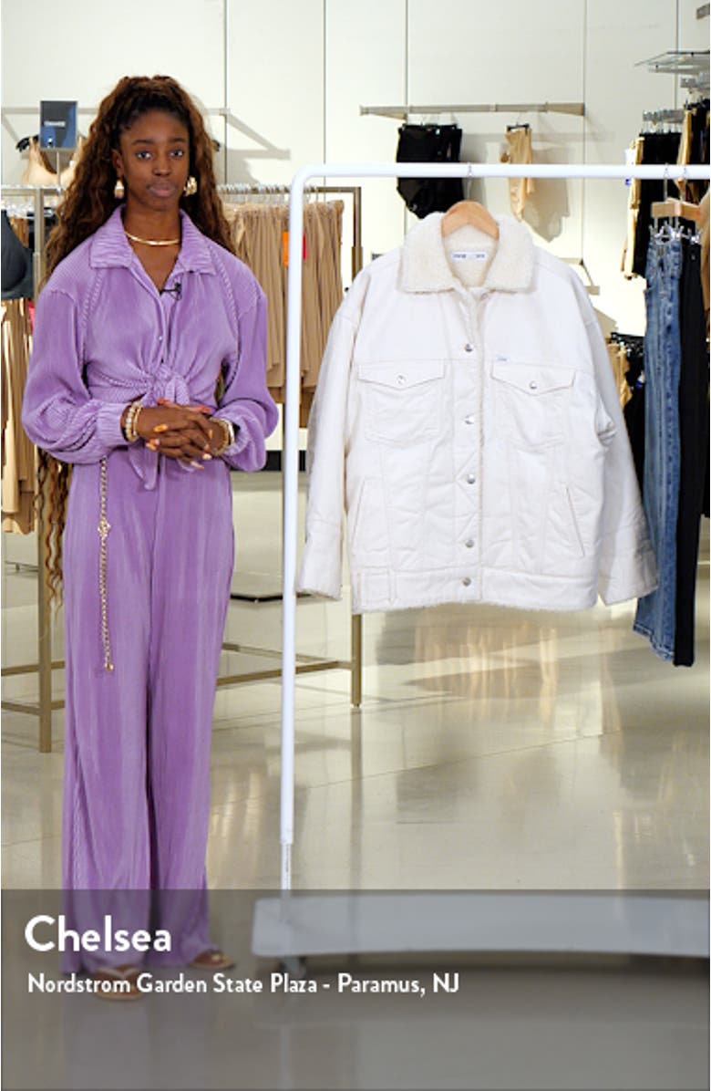 + Wrangler Faux Shearling & Denim Trucker Jacket, sales video thumbnail