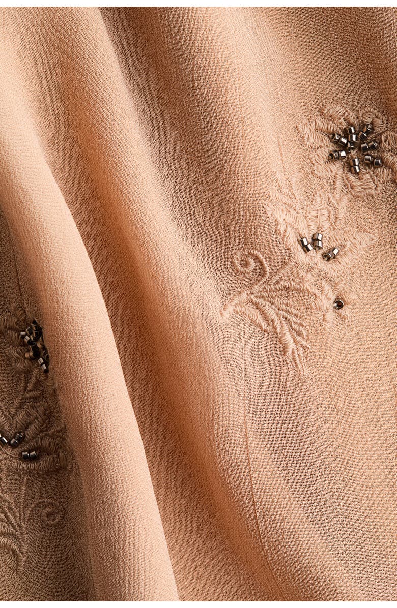 H&M Embroidered Strappy Top, Alternate, color, Beige