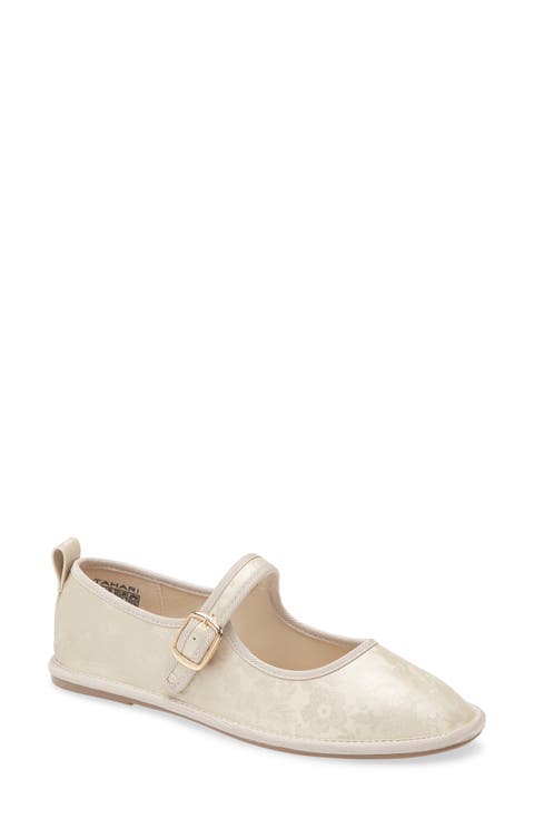 Jacquard Satin Mary Jane Flat (Women)