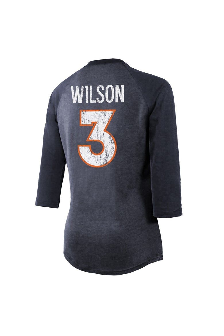Women's Majestic Threads Russell Wilson Navy Denver Broncos Name & Number Raglan 3/4 Sleeve T-Shirt, Alternate, color, Navy