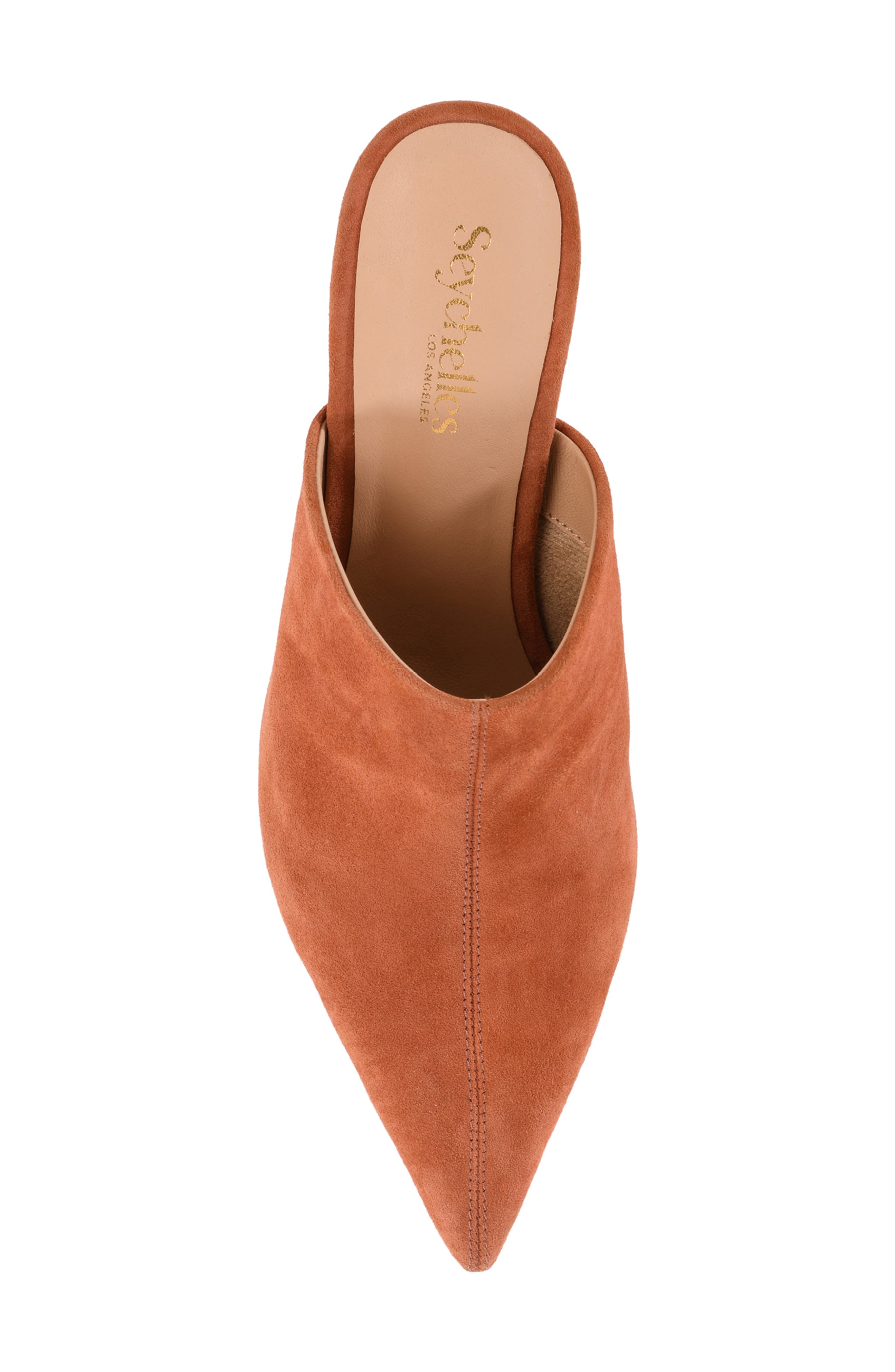 Seychelles Obsession Pointed Toe Kitten Heel Mule, Alternate, color, Rust Suede