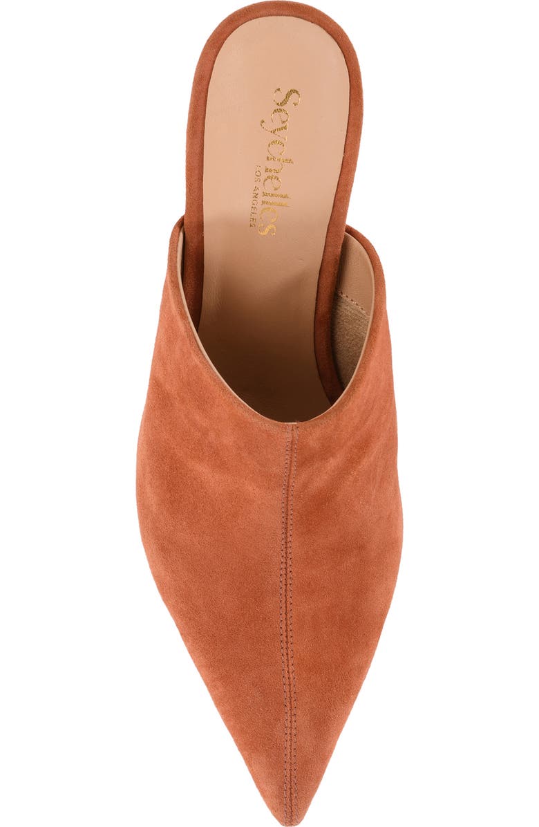 Seychelles Obsession Pointed Toe Kitten Heel Mule, Alternate, color, Rust Suede