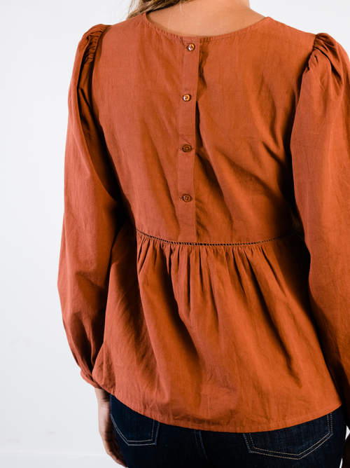 Able Lauren Babydoll Top In Mocha Bisque