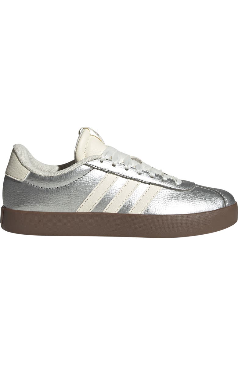 adidas VL Court 3.0 Sneaker, Alternate, color, Silver Met/ Off White/ Gum