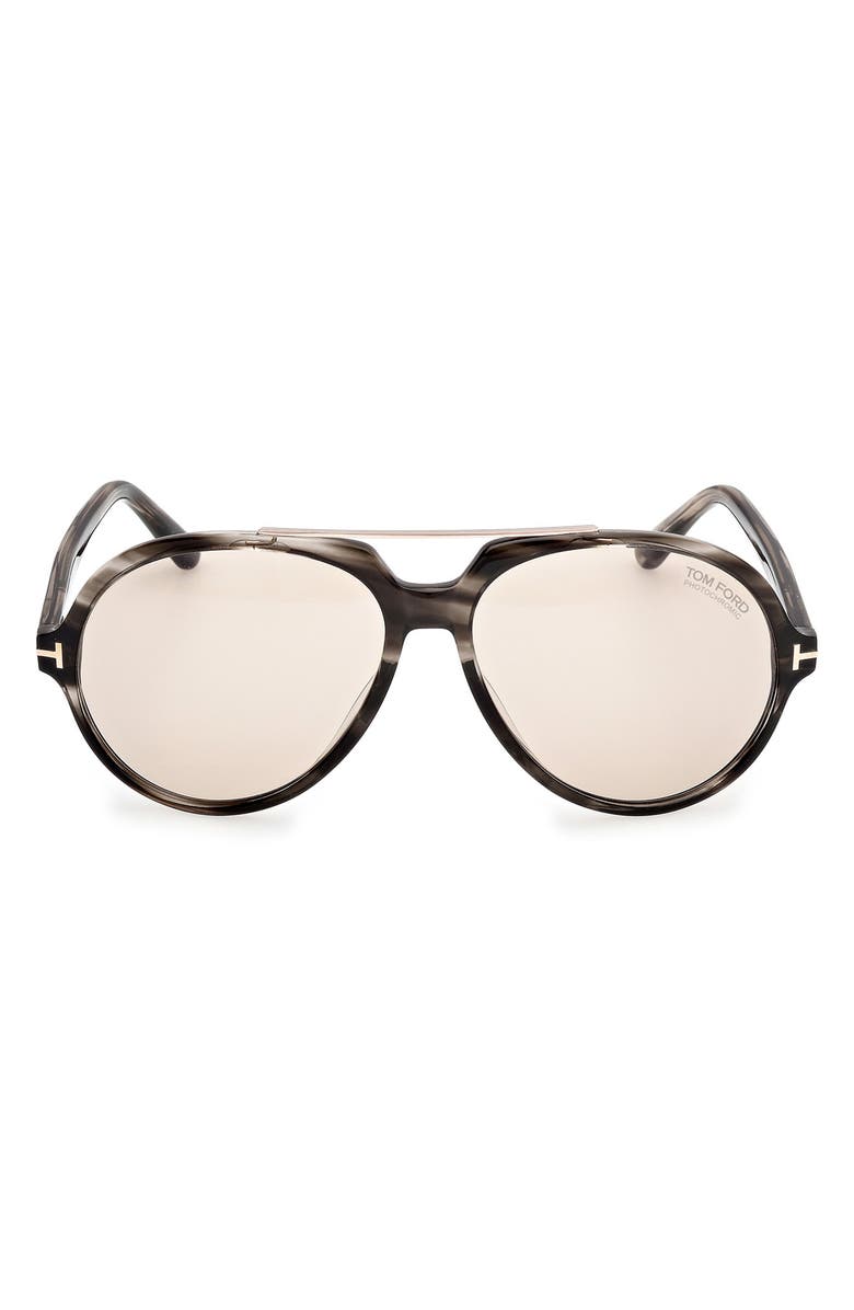 TOM FORD 59mm Aviator Sunglasses, Main, color, Havana/ Other / Brown