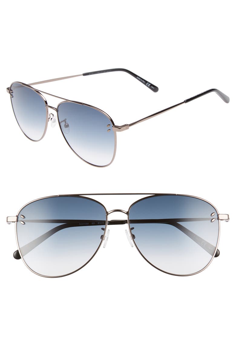 Stella McCartney 61mm Aviator Sunglasses, Main, color,