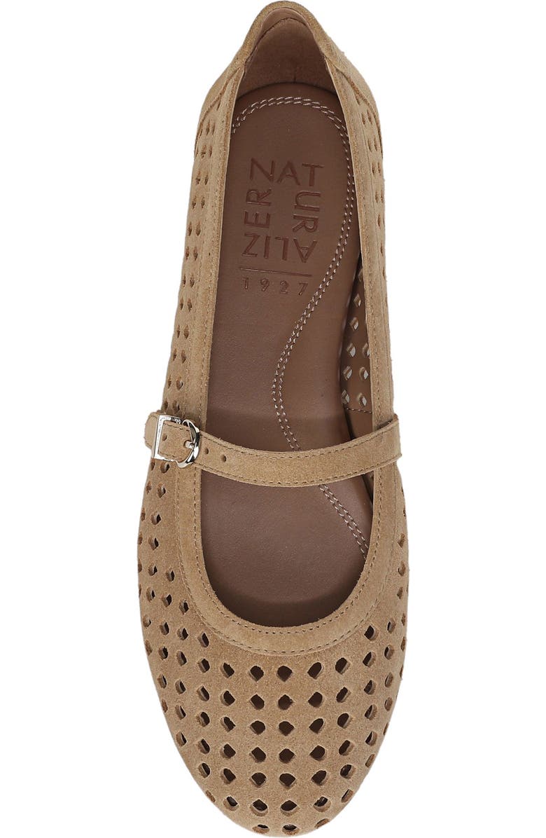 Naturalizer Aria Perforated Flat, Alternate, color, Dune Dust Tan