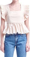 English Factory Ruffle Peplum Top