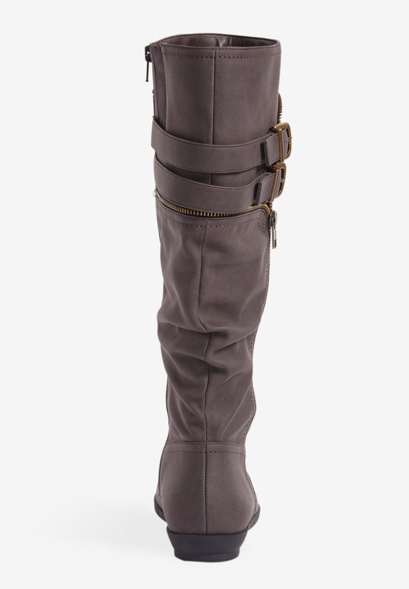 The Pasha Wide Calf Boot, Alternate, color, DARK BROWN
