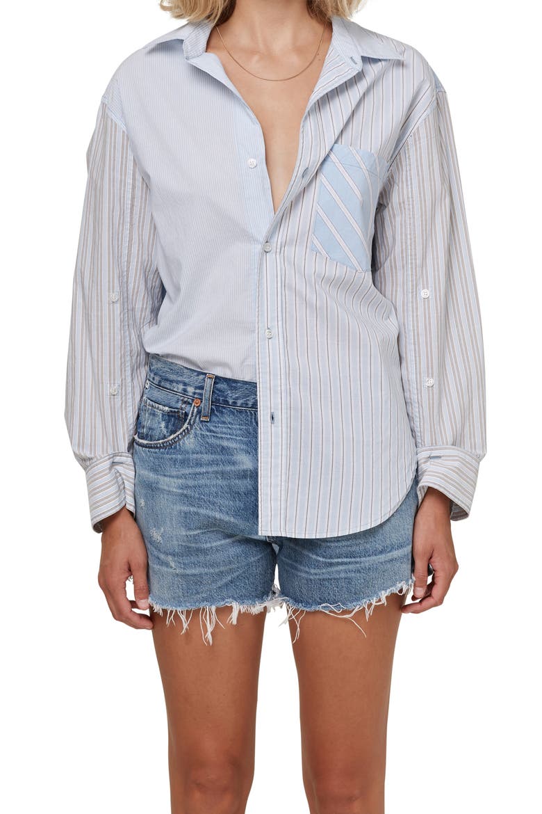 Kayla Stripe Blouse, Alternate, color, REWORK STRIPE