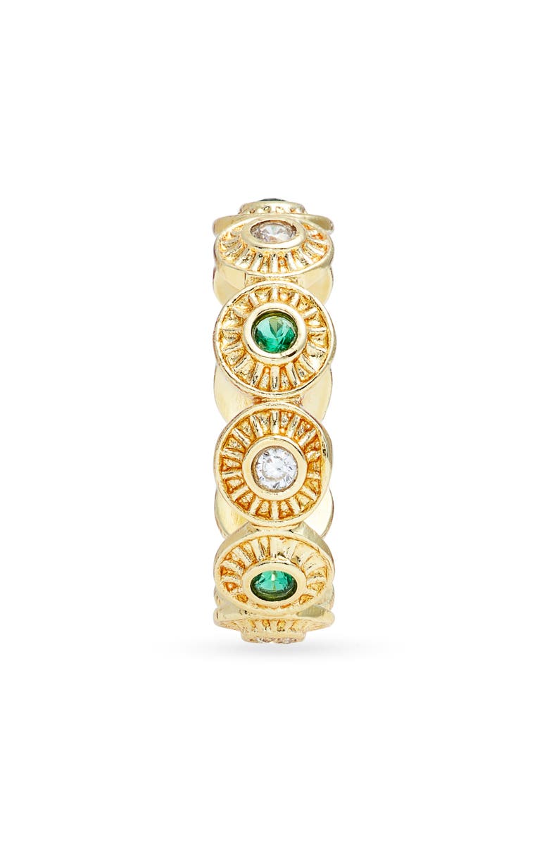 Kiara by Ki-ele Helene 2-Stone Ring, Alternate, color, Gold/Emerald