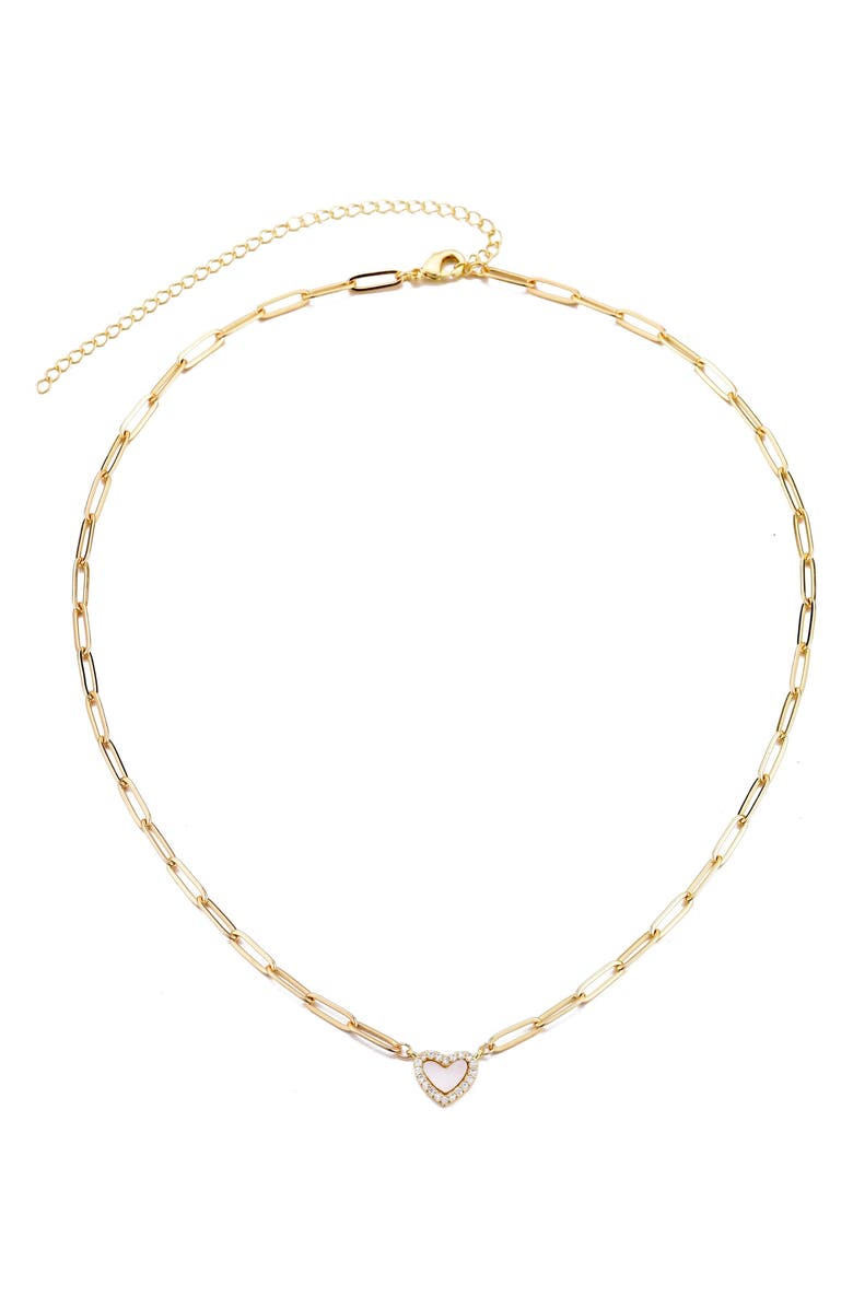 Adornia Pavé CZ Mother of Pearl Pendant Necklace, Alternate, color, White