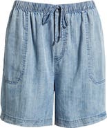 beachlunchlounge Yoko Tie Waist Chambray Shorts