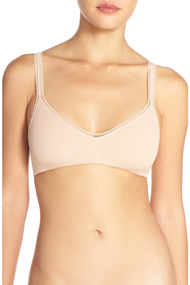 Stretch Cotton Bralette, Main, color, CHAMPAGNE