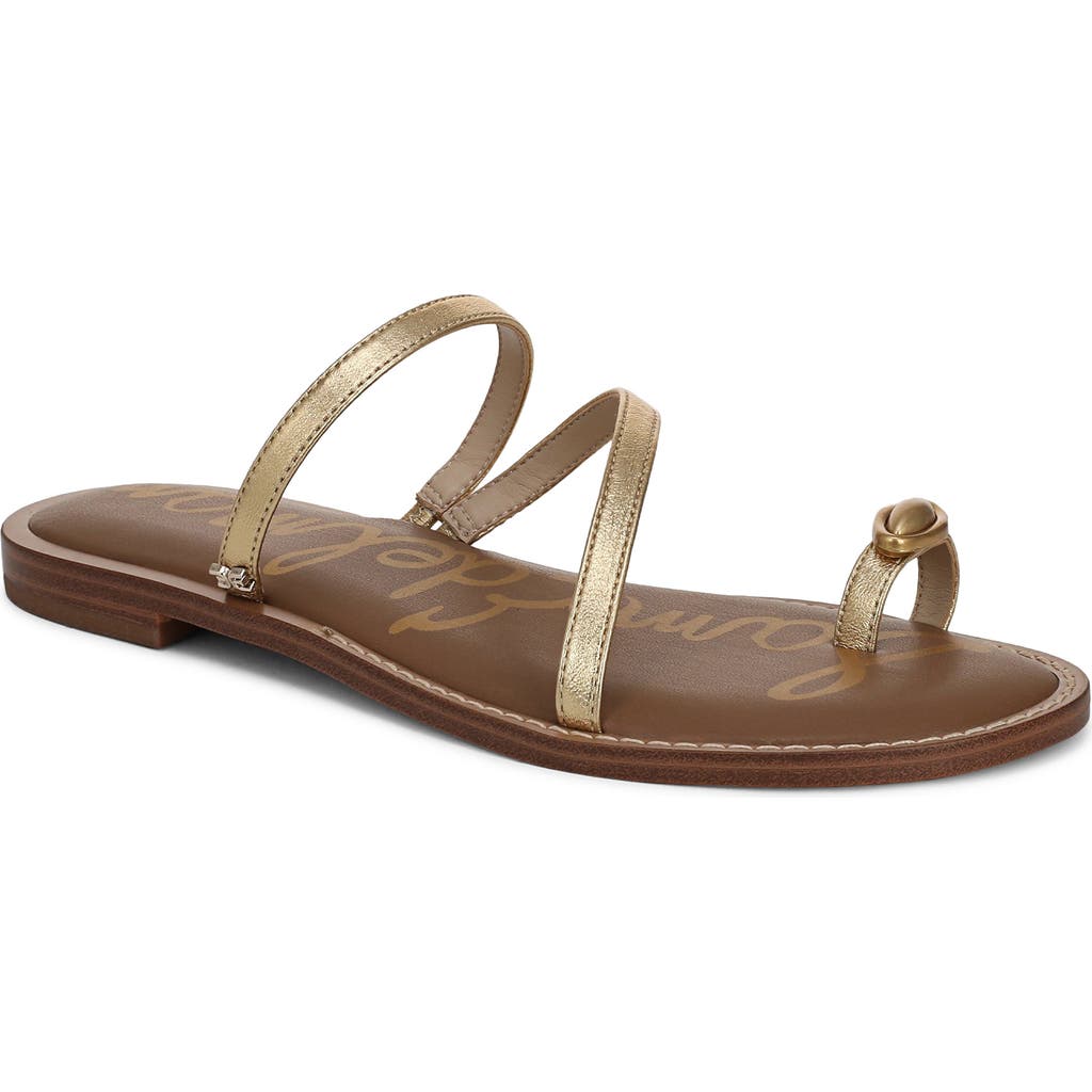 Sam Edelman Harlyn Slide Sandal In Amber Gold
