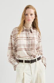 Brunello Cucinelli Macrocheck print shirt