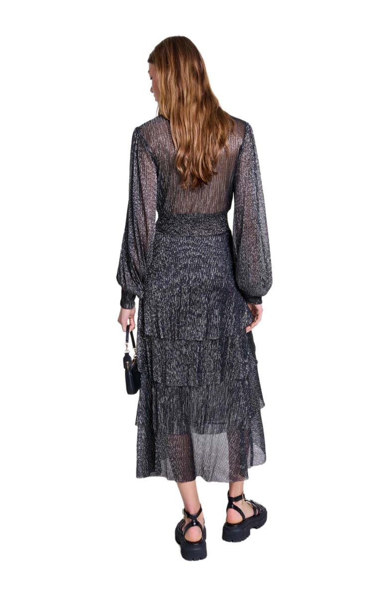 maje Ruffled dress, Alternate, color, 