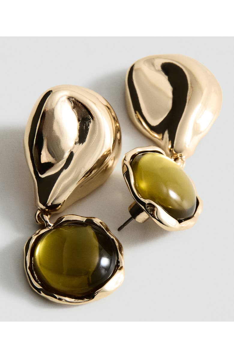 MANGO Mixed Resin Drop Earrings, Alternate, color, Gold