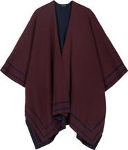 Lauren Ralph Lauren border ruana with script logo